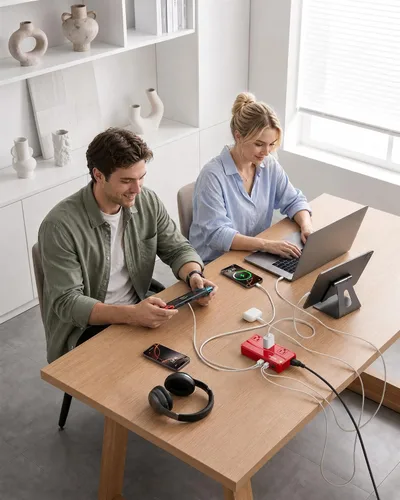 Vista 7 de BESTEK Adaptador de corriente internacional de 300 W, 220 V a 110 V, convertidor de voltaje de viaje reductor con 4 puertos USB (2 USB de 20 W)