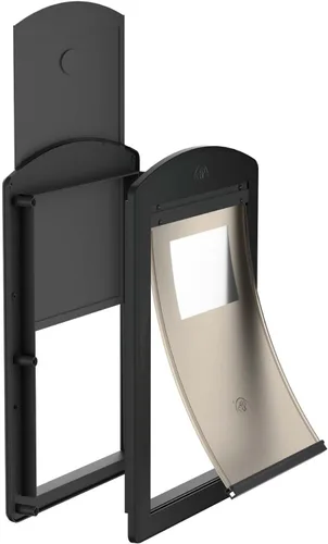 Vista 3 de Puerta para perro para puerta, puerta para perros y mascotas, puerta de plástico fuerte para perros y gatos y puerta mediana para perros con panel