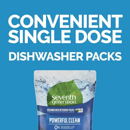 Vista 5 de Seventh Generation Paquetes de detergente para lavavajillas, libre y transparente, 90 paquetes con detergente concentrado para ropa, libre