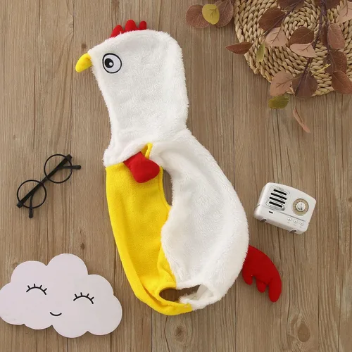 Vista 3 de Ropa de bebé niña de 12 a 18 meses, disfraz de animal de pollo para invierno (blanco, 3-6 meses)