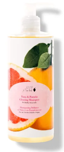 Vista 9 de 100% PURE Yuzu & Pomelo - Champú brillante y desintoxicación hidratante que ayuda a restaurar la vitalidad en el cabello seco y opaco, revitalizando