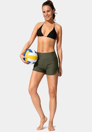 Vista 7 de Traje de baño para mujer con bolsillos, cintura alta, control de abdomen, traje de baño con forro