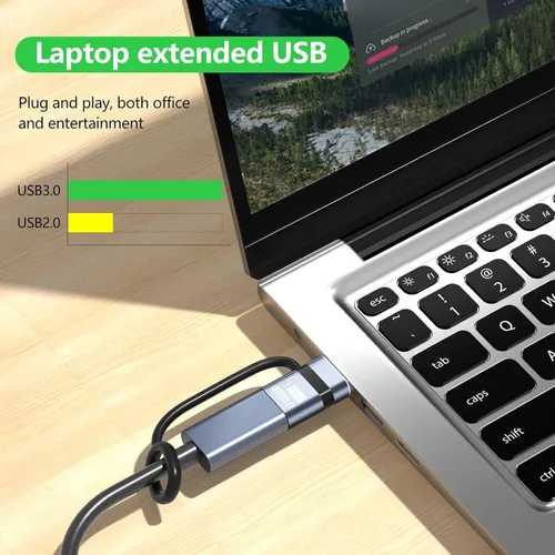 Vista 5 de Adaptador USB C a USB 4 piezas, adaptador USB C a USB 3.0 OTG, Thunderbolt 4/3 a USB 3.0 compatible con teléfono 16 Pro Max MacBook Pro Air 2023 Pad