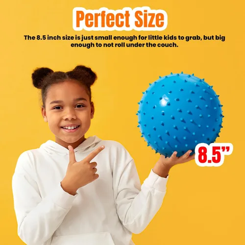 Vista 5 de New Bounce Knobby - Juego de 4 bolas inflables sensoriales con bomba de 8.5 pulgadas para niños, juguetes texturizados para niños, terapia