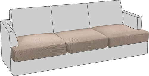 Vista 9 de PrinceDeco Funda elástica para sofá biplaza con cojín en forma de T para sofá de 2 cojines, funda de asiento con parte inferior elástica, apta