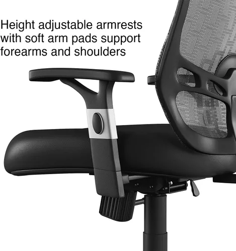 Vista 3 de STAPLES Silla de trabajo ergonómica, malla, negro, paquete de 2