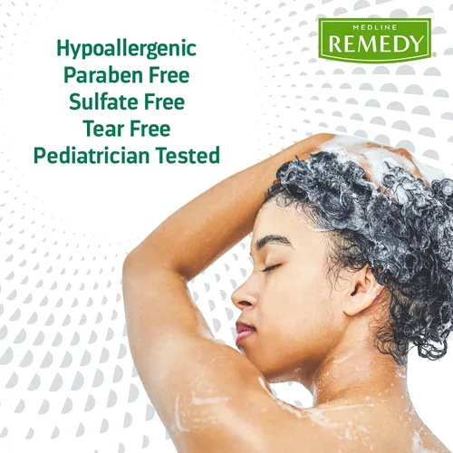 Vista 5 de Medline Remedy Champú hidratante clínico y gel de baño (2 onzas líquidas), aroma a vainilla, limpiador, sin enjuague, adultos, niños, ducha o mesita