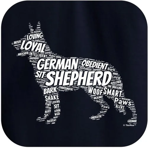 Vista 2 de ThisWear Sudadera con capucha prémium de pastor alemán con texto en inglés "Word Art