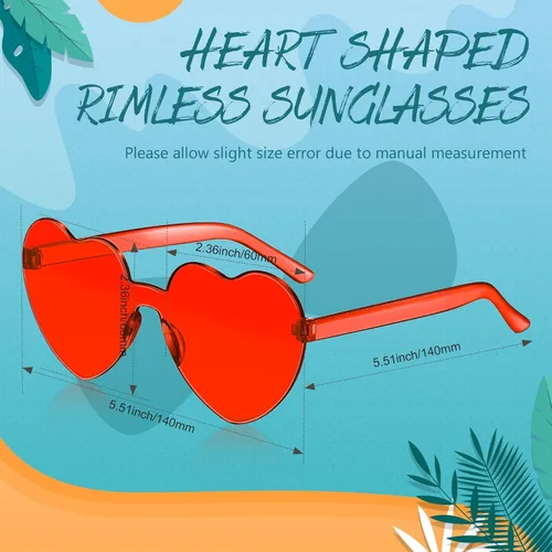Vista 2 de Lentes de sol transparentes con forma de corazón, sin marco, de una sola pieza, color caramelo, M