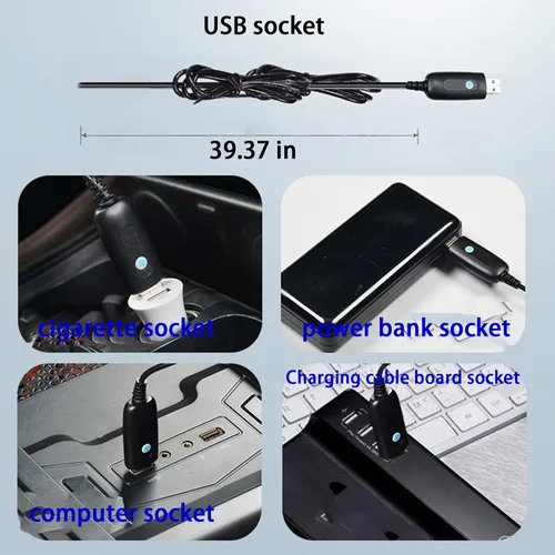 Vista 6 de Enfriador de asiento de automóvil con puerto USB ventilado con función de arranque y parada automática, cojín de asiento de automóvil para todos