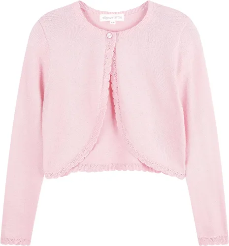 Vista 13 de Bolero de manga larga con brillo para niñas, cardigan con cierre de botón, de punto, para niñas de 3 a 12 años Negro