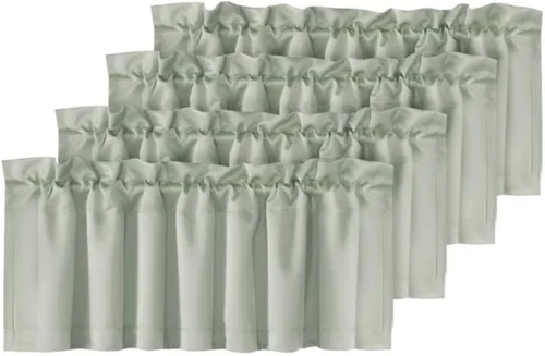 Vista 45 de H.VERSAILTEX - Cenefa térmica para ventana con dobladillo para barra, para oscurecer las habitaciones; ideales para la cocina, 52” x 18” Gris paloma