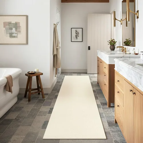 Vista 13 de LEEVAN Alfombra lavable para baño, alfombra tejida negra de 2 x 3 pies para entrada, alfombra de puerta delantera de algodón, alfombras pequeñas