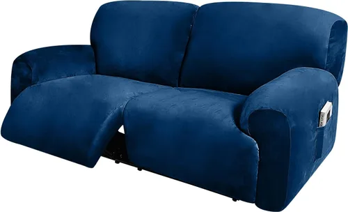 Vista 11 de ULTICOR Funda para sofá biplaza reclinable, extra ancha de 70 a 92 pulgadas, fundas de sofá reclinable elásticas de terciopelo de 6 piezas, funda