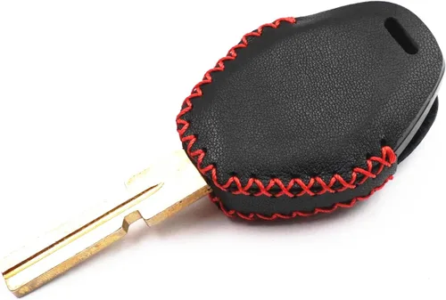 Vista 5 de Cuero negro para BMW Z3 Z4 X3 X5 M5 325i E38 E39 E46 3 5 7 Series 3 Botones Smart Remote Key Fob Case Cover Chain
