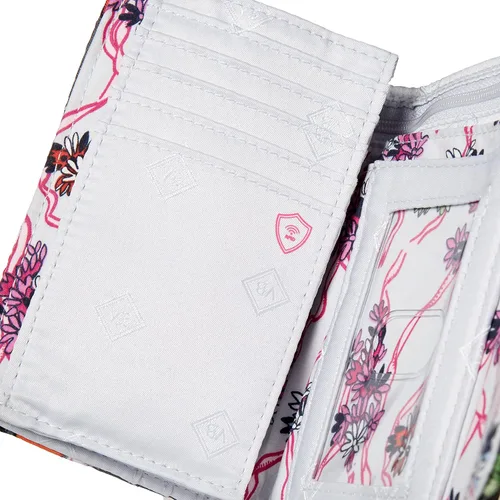 Vista 4 de Vera Bradley Cartera compacta de algodón Riley para mujer con protección RFID