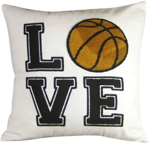 Vista 7 de Funda de almohada decorativa bordada, funda de almohada de béisbol de amor de 18 x 18 pulgadas, solo funda (amor de béisbol)