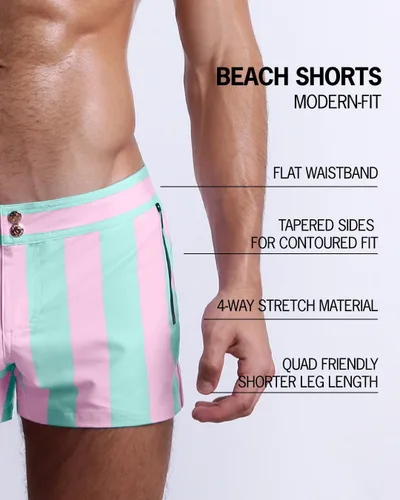 Vista 86 de Bang Men's Swimwear - Beach Shorts - Stretchy Quick-Dry All-Use Premium Swimsuit Trunk Square Cut