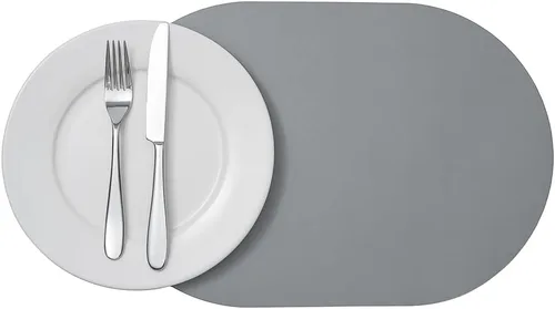 Vista 23 de Restaurantware Juego de 6 manteles individuales de cocina de 16 x 12 pulgadas para mesa de comedor en relieve, impermeables, con forma de huevo