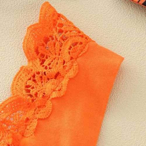 Vista 6 de Halloween Day Baby Girls Boys Cute Romper Dress 2pcs Lace Sleeveless V Neck Pumpkin Baby Dresses