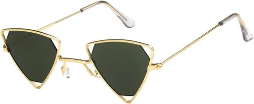 Vista 5 de Shiratori Lentes de sol retro clásicos y elegantes para hombres y mujeres, 100% protección UV, estilo de diseño triangular Negro naranja