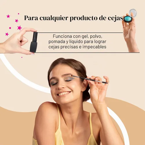Vista 4 de Pincel para ceja Keshima, doble acción, delineador de cejas de alta calidad y brocha Dúo de cejas