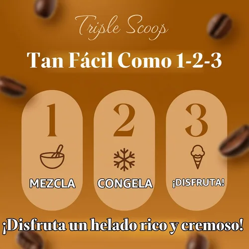 Vista 4 de Triple Scoop Mezcla de helado de café, gourmet, lista en 5 minutos, 1