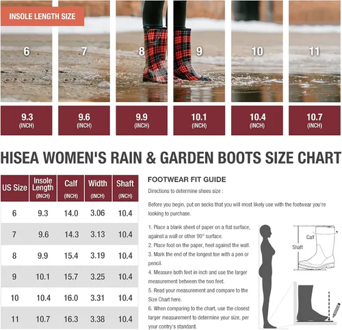 Vista 2 de HISEA - Botas impermeables de mujer para la lluvia botas de jardín a media pantorrilla para mujer