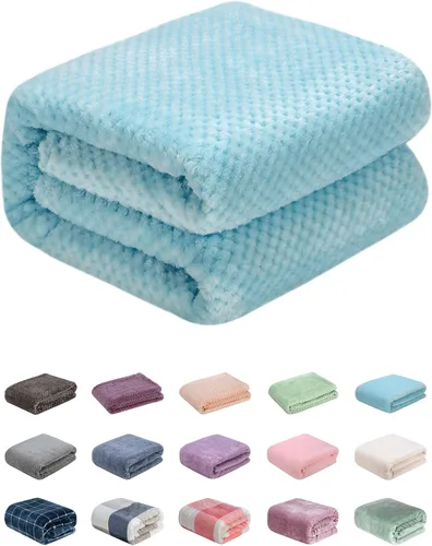 Vista 23 de Manta difusa o manta mullida para bebé, suave y cálida y acogedora manta de lana de coral para niños pequeños, bebés o recién nacidos, para cuna
