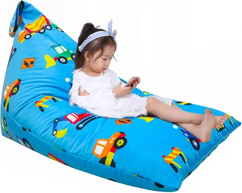 Vista 16 de Jorbest Puf de almacenamiento de animales de peluche para niños y adultos, puf de animales de peluche, asiento de lona de alta calidad, solo funda