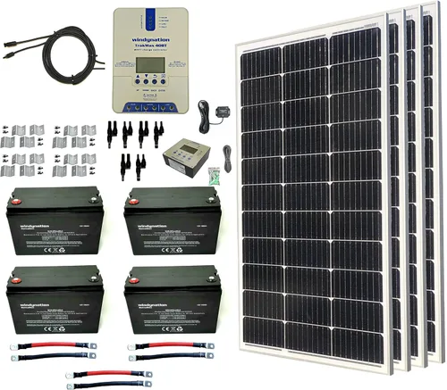 Vista 11 de WindyNation Kit de panel solar monocristalino de 400 vatios con controlador de carga solar TrakMax MPPT 40A + kit de medidor remoto