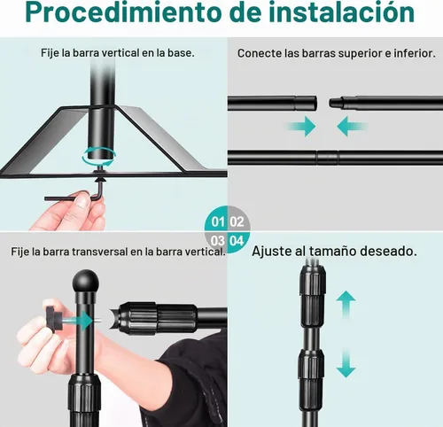 Vista 4 de EMART Soporte de telón de fondo ajustable de 8 x 8 pies, resistente