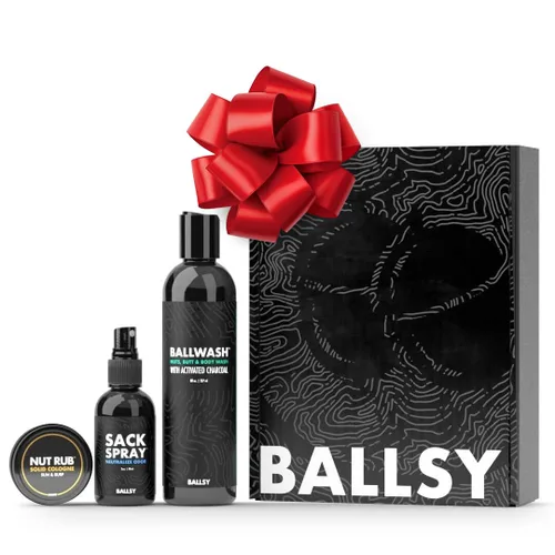 Vista 10 de Ballsy Paquete de saco, kit fresco para hombre, incluye gel de baño, spray desodorizante y colonia frotar, cuidado corporal para hombres, paquete