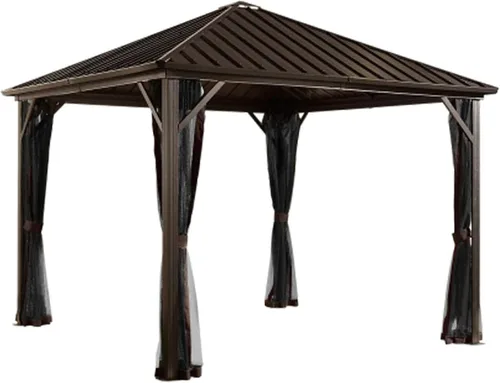 Vista 16 de Sojag Gazebo de techo rígido Dakota para exteriores de 8 x 8 pies