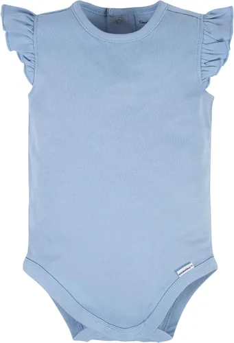 Vista 4 de Gerber Conjunto de 3 mamelucos de manga corta para bebés y niñas, funda de pañales y diadema