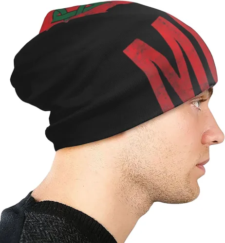 Vista 6 de Morish American America Amexem Marroquí Beanie Sombreros Hombres Navidad Sombreros Térmicos Unisex Sombrero de Punto Negro, Negro