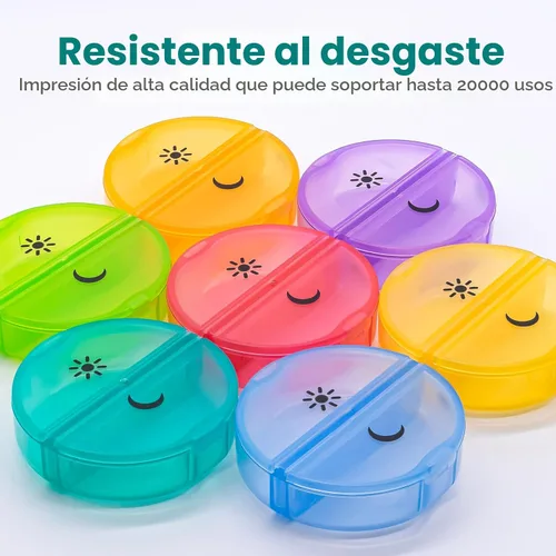 Vista 6 de Sukuos - Organizador semanal de pastillas grande, dos veces al día; pastillero diario de 7 días fácil de abrir con doble protección, estuche