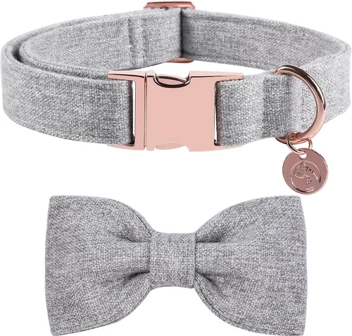 Vista 15 de DOGWONG Collar de algodón de cáñamo para perro con lazo, collar verde para mascotas, duradero, ajustable, collar para cachorros para perros