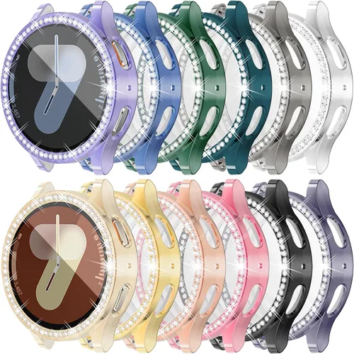 Vista 21 de RICHONE Compatible con Samsung Galaxy Watch 5 y Watch 4 y FE 40 mm Protector de pantalla Estuches de strass, Accesorios de cubiertas protectoras