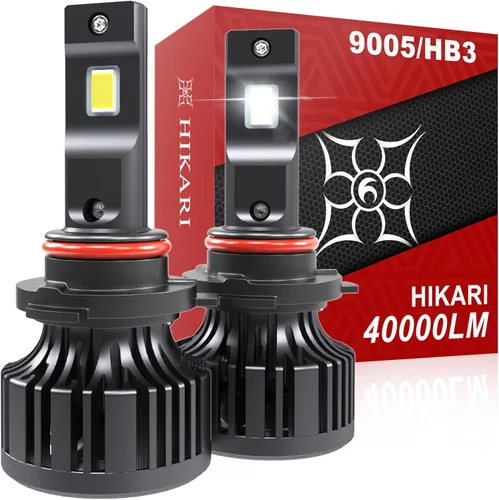 Vista 7 de HIKARI WINGS 2026 40000LM Bombillas LED H4 9003 de doble haz, 45W con chips centrales mejorados, kit LED de alto lúmen, 6000K, blanco frío, IP68