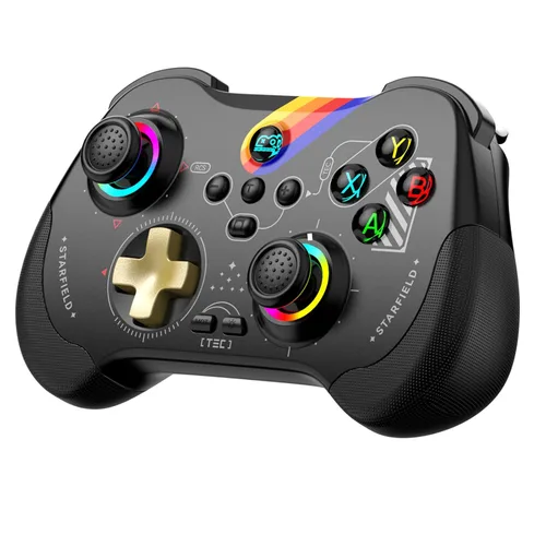 Vista 10 de Koiiko Wireless Gaming Controller for ipad/iphone Android/PC/Switch/Streaming on Xbox/PS4/PS3, Bluetooth, Pocket Size, 7-Colors LED, Hall Effect