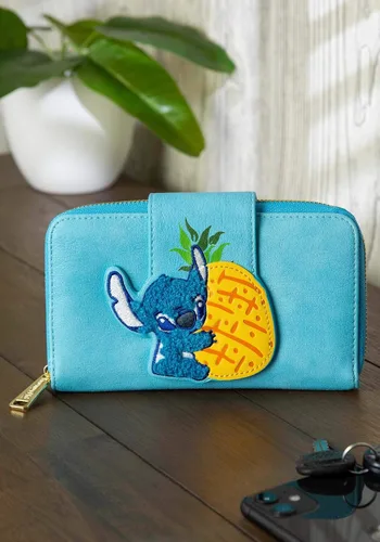 Vista 2 de Loungefly x Lilo y Stitch Pineapple Stitch Chenille Snap Wallet