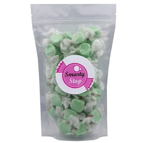 Vista 3 de Dulces gourmet suaves y masticables de agua salada, envueltos individualmente, bolsa a granel (pastel de manzana, 1 libra (paquete de 1))