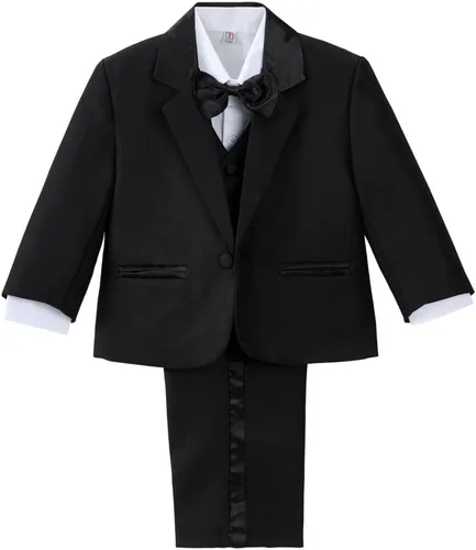 Vista 13 de Dressy Daisy Trajes de esmoquin formales para niños, 5 piezas Negro