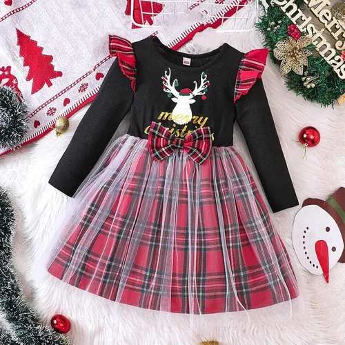 Vista 2 de Vestido de Navidad para niñas de 3 a 8 años