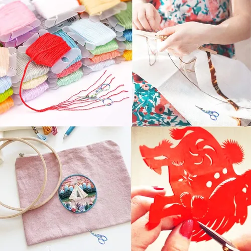 Vista 5 de BIHRTC - Tijeras pequeñas de 3.6 pulgadas para manualidades, punto de cruz, tejido, costura, enhebrado, trabajo de aguja, arte, bricolaje, con punta