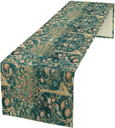 Vista 38 de Camino de mesa con diseño de patas de perro, lindo animal con estampado de patas de cachorro, decoración de fiesta de cumpleaños, casa de campo