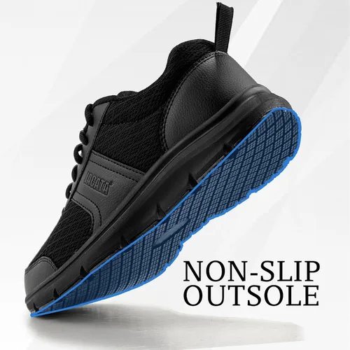 Vista 2 de Zapatos de trabajo para hombresmujeres, para servicio de alimentos, unisex, antideslizantes, transpirables, ligeros, para cocinero, caminar