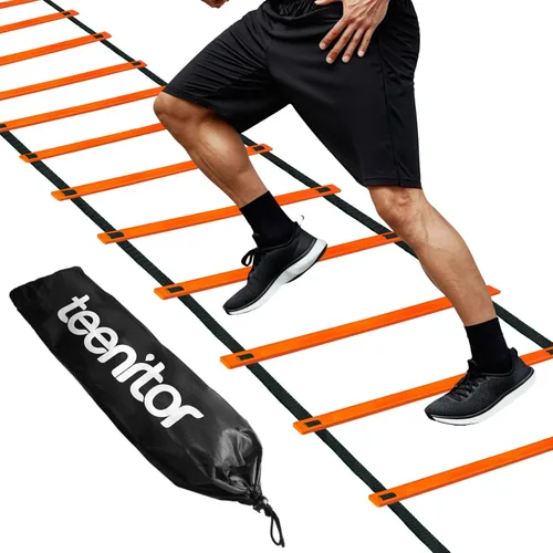 Vista 11 de Teenitor Escalera de agilidad Escalera de velocidad para fútbol, velocidad, fútbol, fitness, entrenamiento de pies, bolsa de transporte