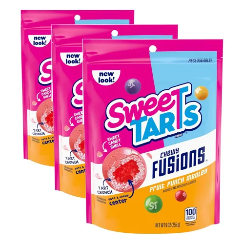 Vista 10 de SweeTARTS Rope Bites Candy, frutas mixtas, bolsa resellable de 8 onzas (paquete de 3)